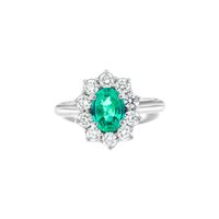 Anello Roman Gioielli Donna NUVOLA in Oro bianco Smeraldo A25P126